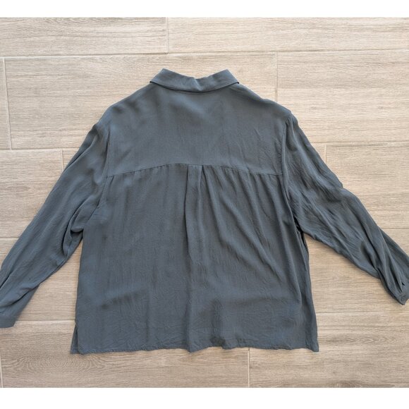Eileen Fisher Silk Womens Top - Dark Gray - Picture 4 of 4